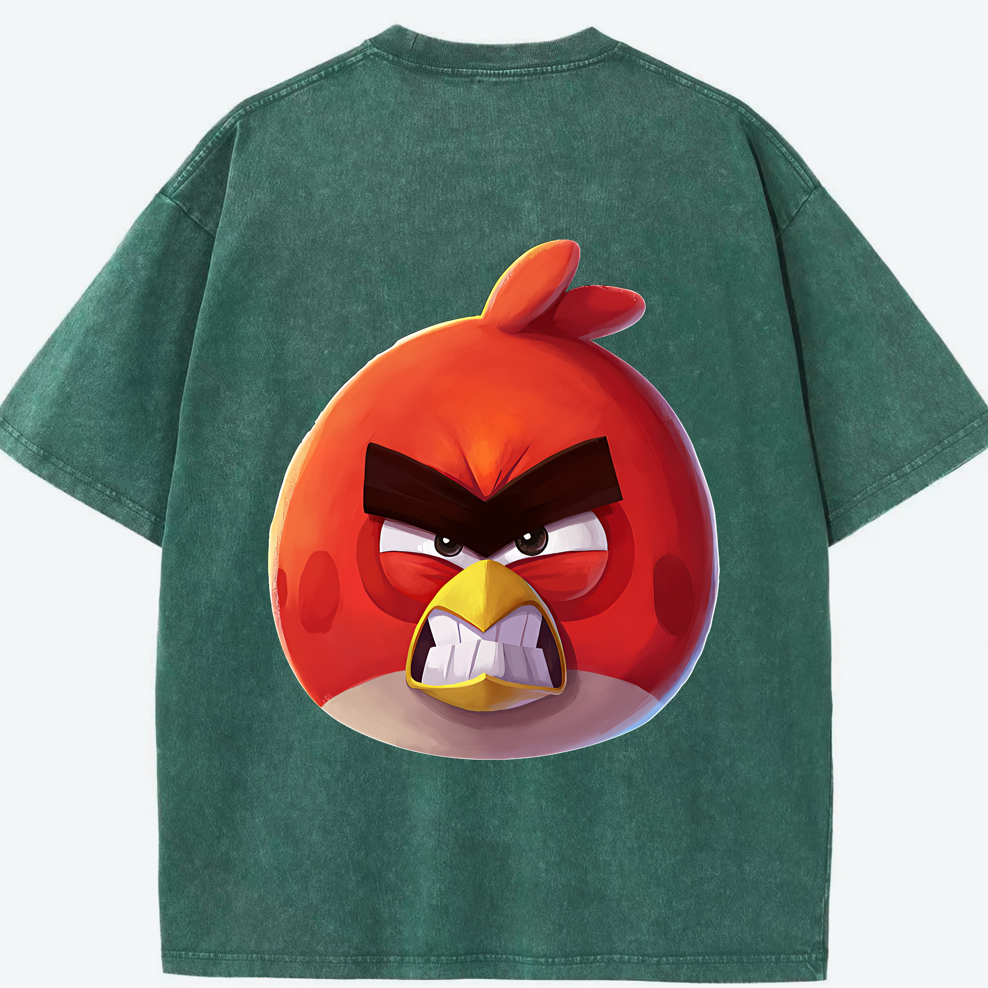 （画像用） Angry Birds アングリーバード 綿100% ヴィンテージ風 半袖Tシャツ（背面プリント）